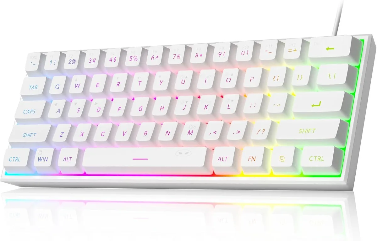 TUKO TUKO TS91 60% 61-key gaming keyboard White — produktbild