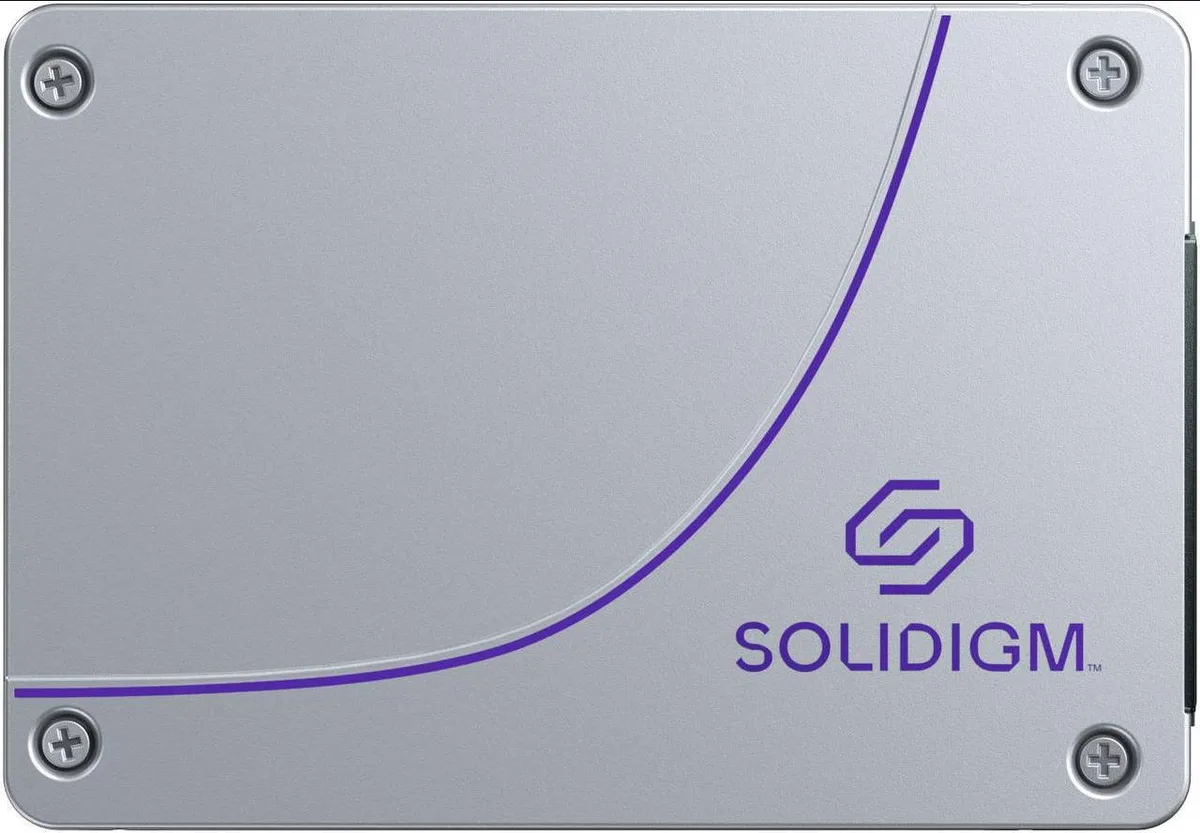 Silver 2.5 inch SATA solid state drive with label showing 3.84TB capacity