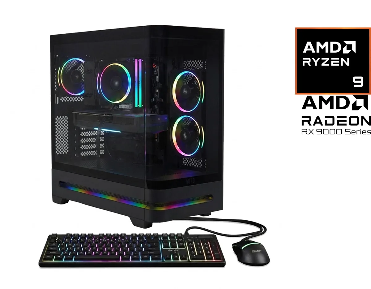 Acer America Acer America Nitro N85-100-UR37 Gaming PC Ryzen 9 9900X RX 9070 XT 16GB DDR5 1TB NVMe — product photo