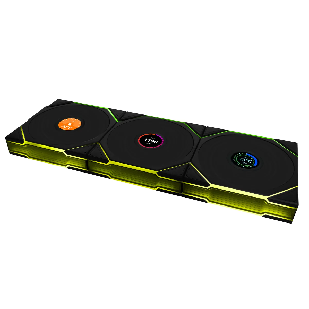 Lian Li Lian Li UNI Fan TL LCD 120 Wireless Triple Pack Reverse Blade 12RTLLCD1W3B case fan — 제품 사진