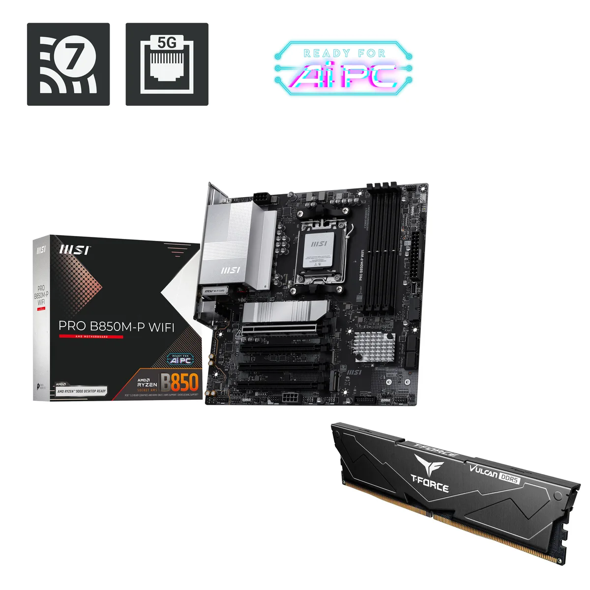 MSI MSI Kit AMD B850 III embedded solution motherboard & 16GB DDR5 6000 memory — 商品写真