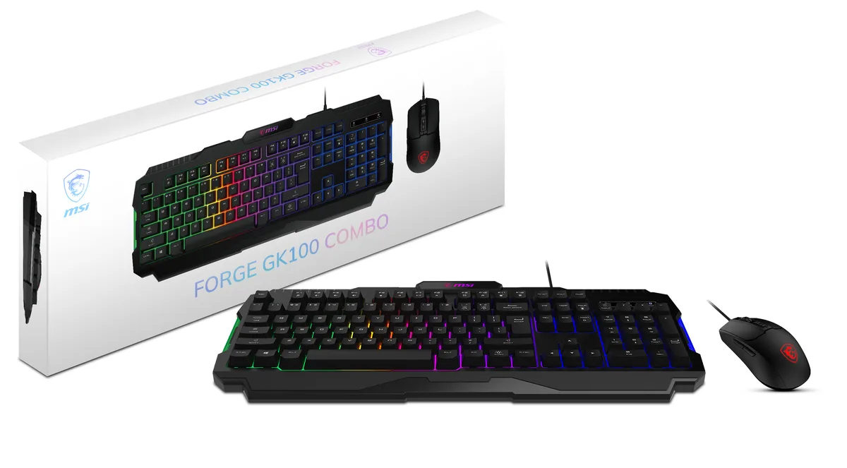 MSI MSI FORGEGK100C gaming keyboard combo with mouse 6400 DPI — fotografia produktu