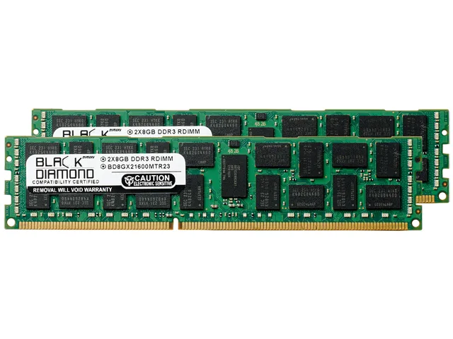Black Diamond Memory Black Diamond Memory BD8GX21600MTR23 16GB (2 x 8GB) DDR3 1600 ECC Registered Server RAM — photo du produit