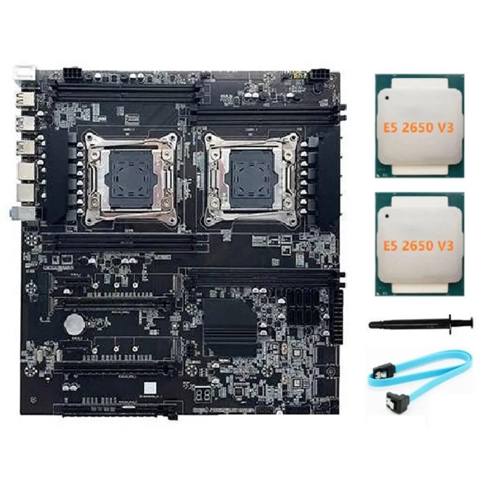 YINGHUA YINGHUA X99 Dual-Socket LGA2011-3 Server Motherboard with 2×E5 2650 V3 CPU — product photo