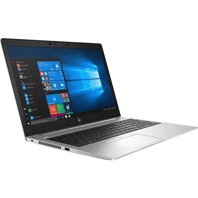Silver HP EliteBook 850 G6 15.6 inch laptop closed on white background