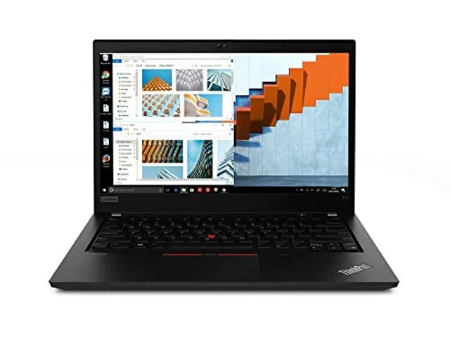 Black 14-inch ThinkPad laptop with matte anti-glare display and backlit keyboard