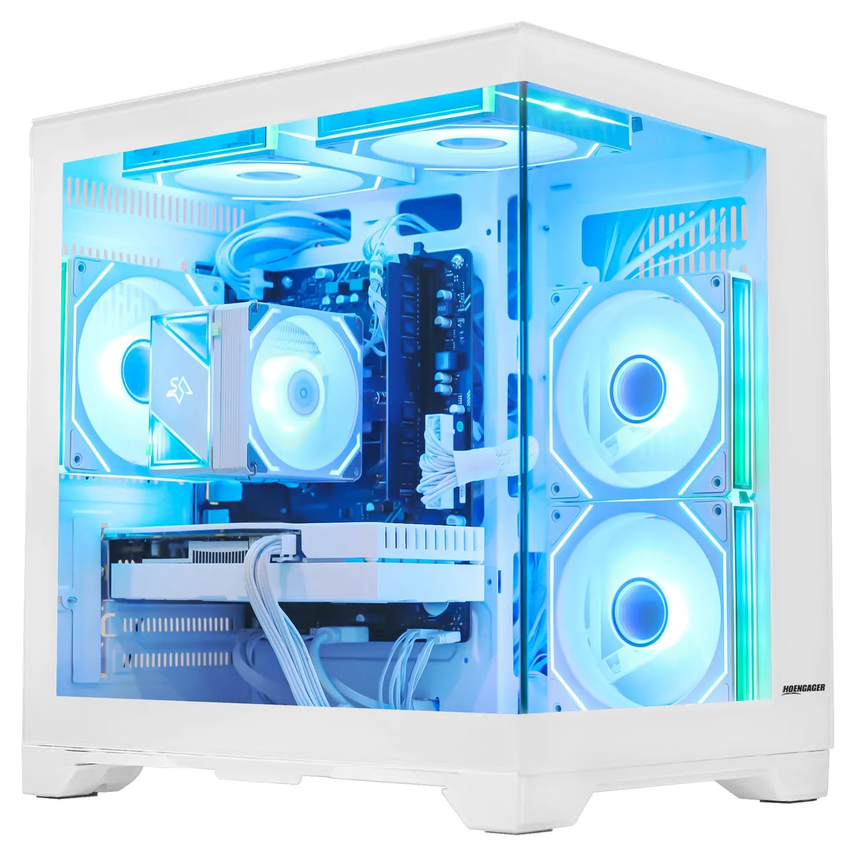 Hoengager Hoengager King Gaming Desktop Ryzen 5 5500 RX 6500 XT 16GB 1TB White — product photo