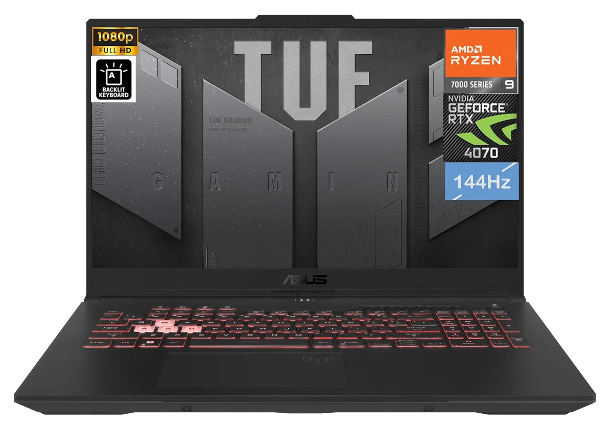 Gray 15.6 inch gaming laptop with RGB backlit keyboard