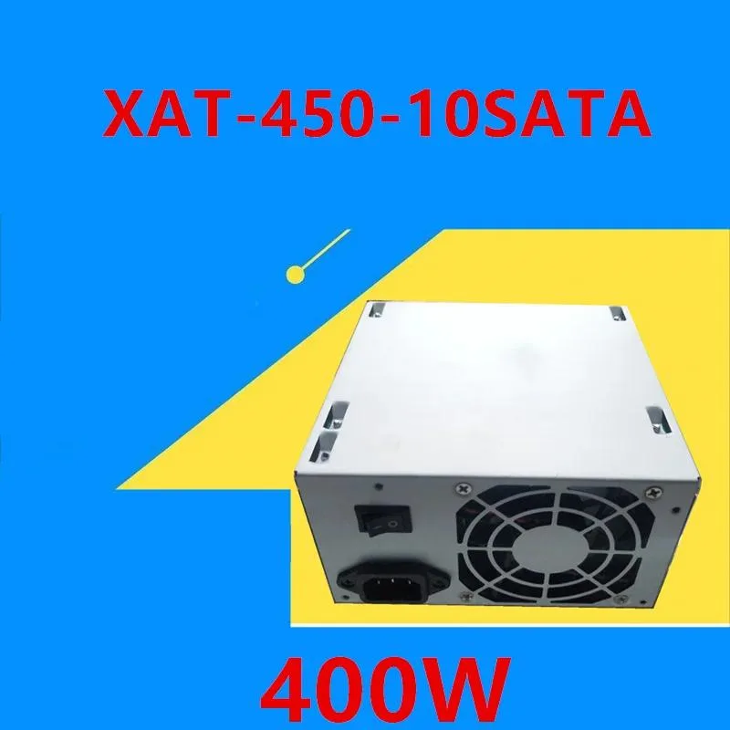 Rectangular ATX power supply unit in metallic finish