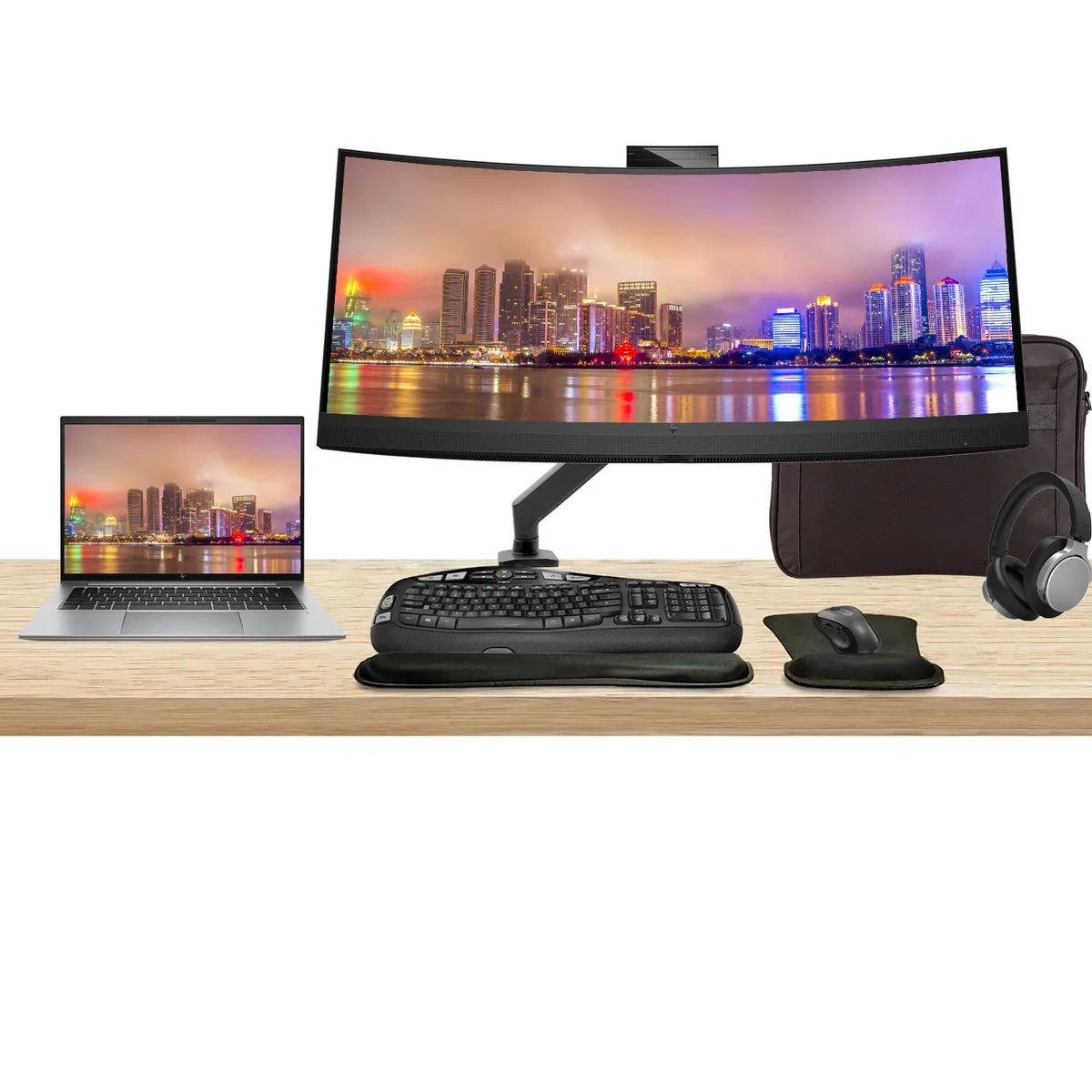HP HP ZBook Firefly G10 14" Ryzen 5 16GB 512GB Bundle Z34c 34" MK670 Mount Bag — 商品写真