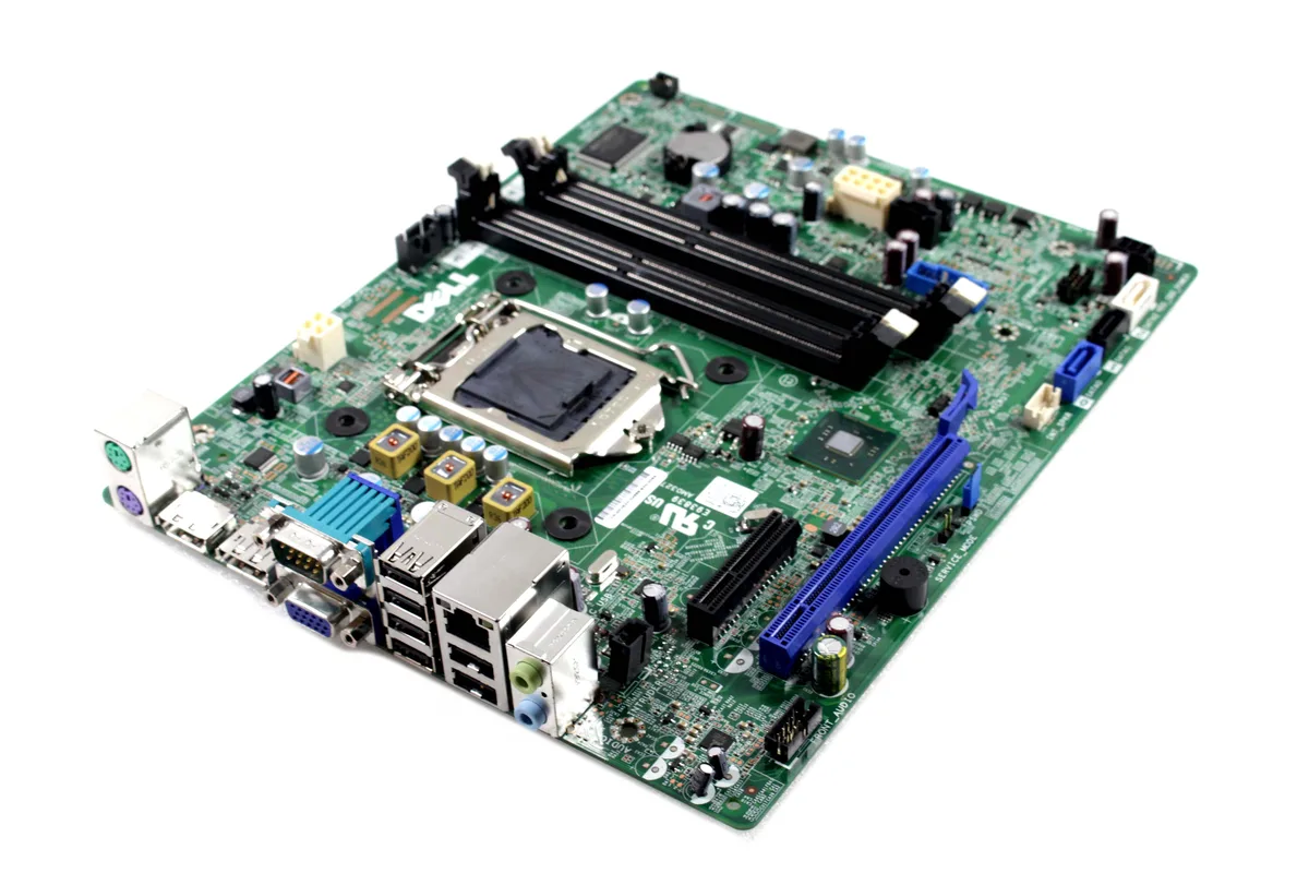Green Dell OptiPlex SFF motherboard with LGA 1150 socket and four DDR3 slots