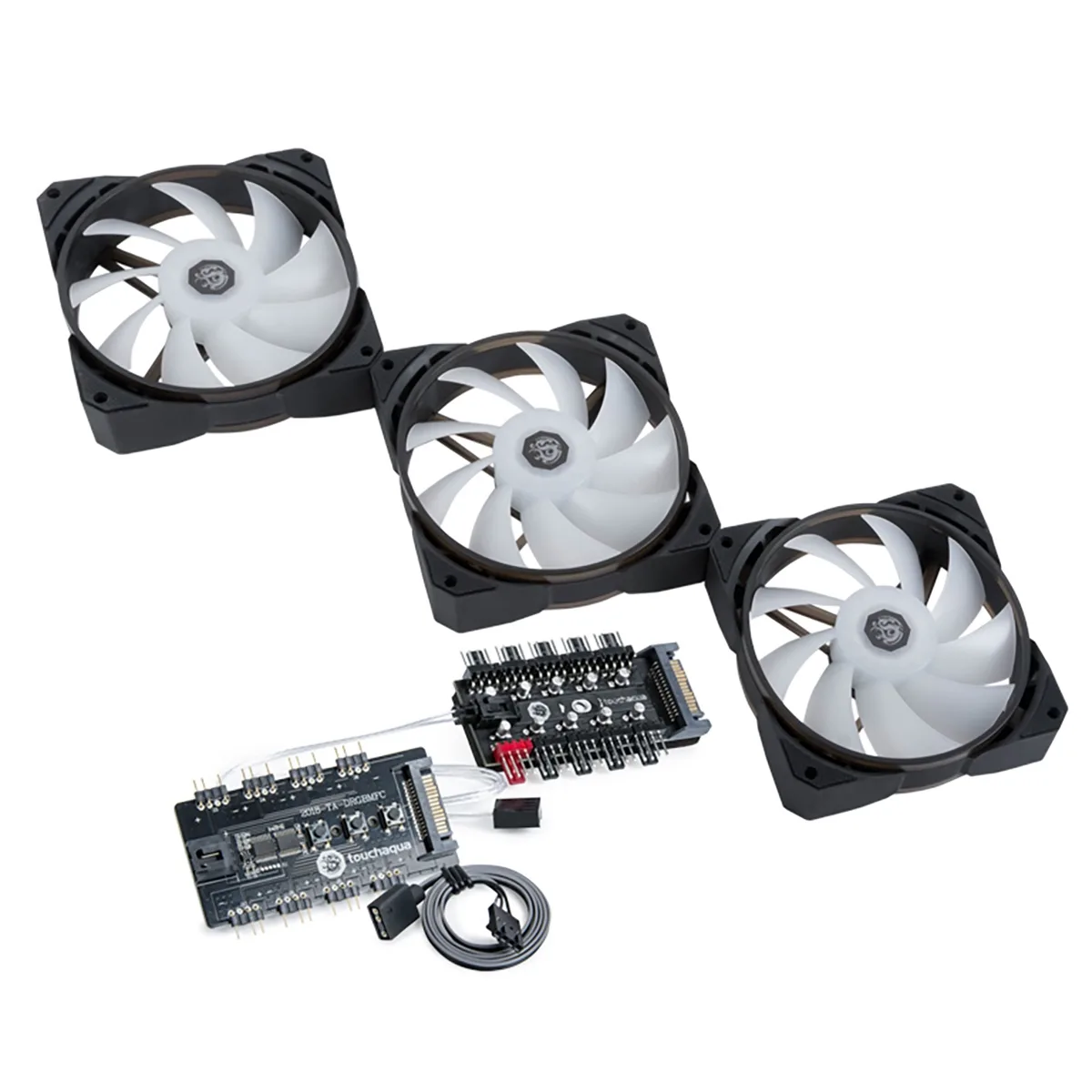 Bitspower Bitspower BPTA-NJORD120-DRGB-3 case fan 3-pack 120mm PWM DRGB white — product photo