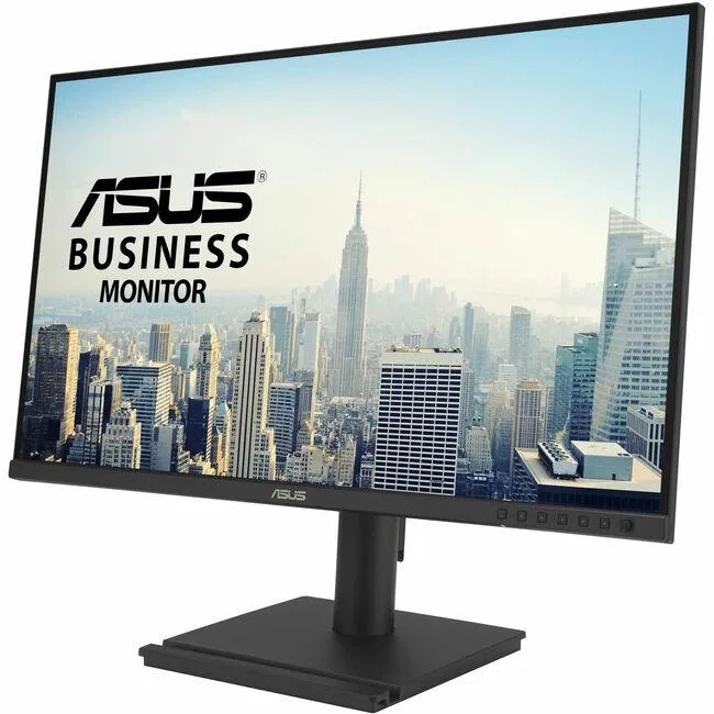 27 inch WQHD IPS monitor in matte black with slim bezels and a low-profile stand
