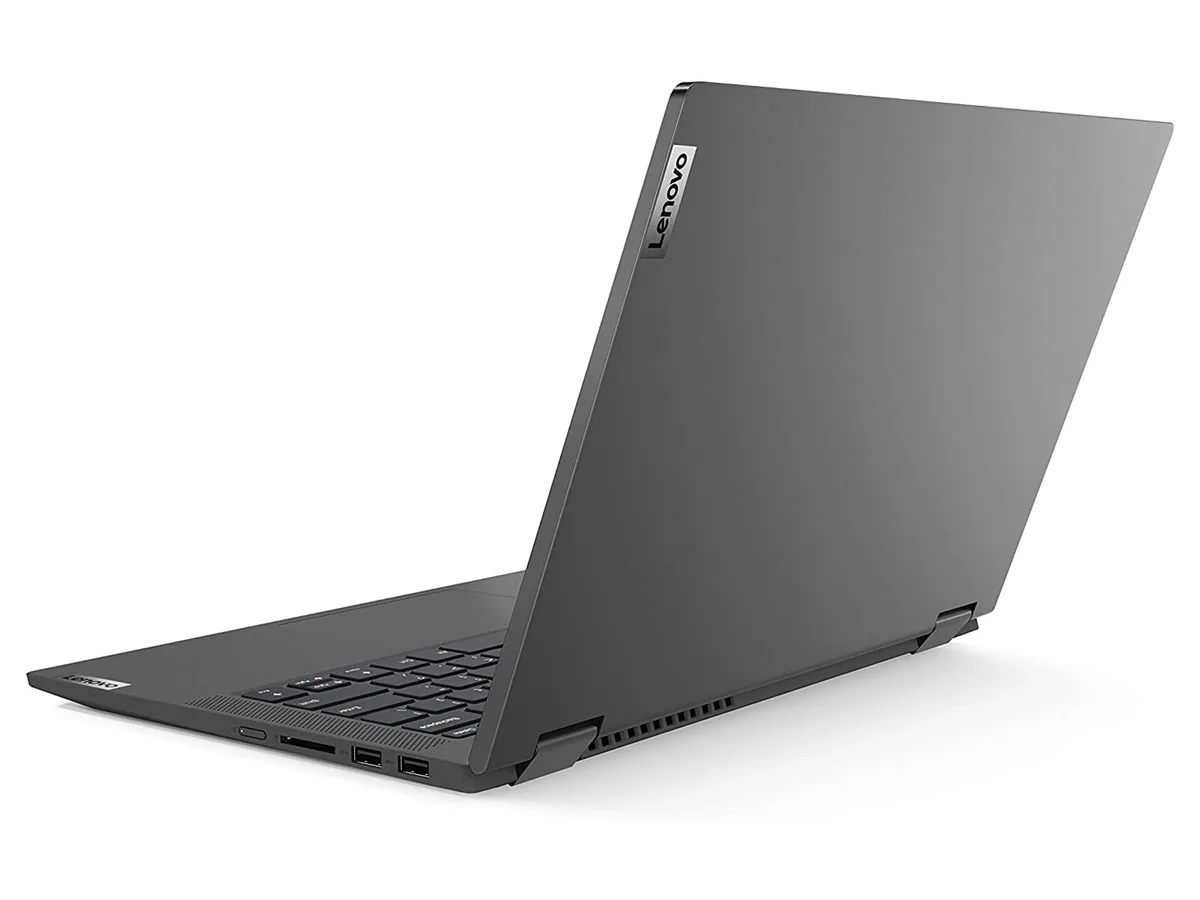 Dark grey 14 inch 2-in-1 laptop with 360-degree hinge and narrow bezels