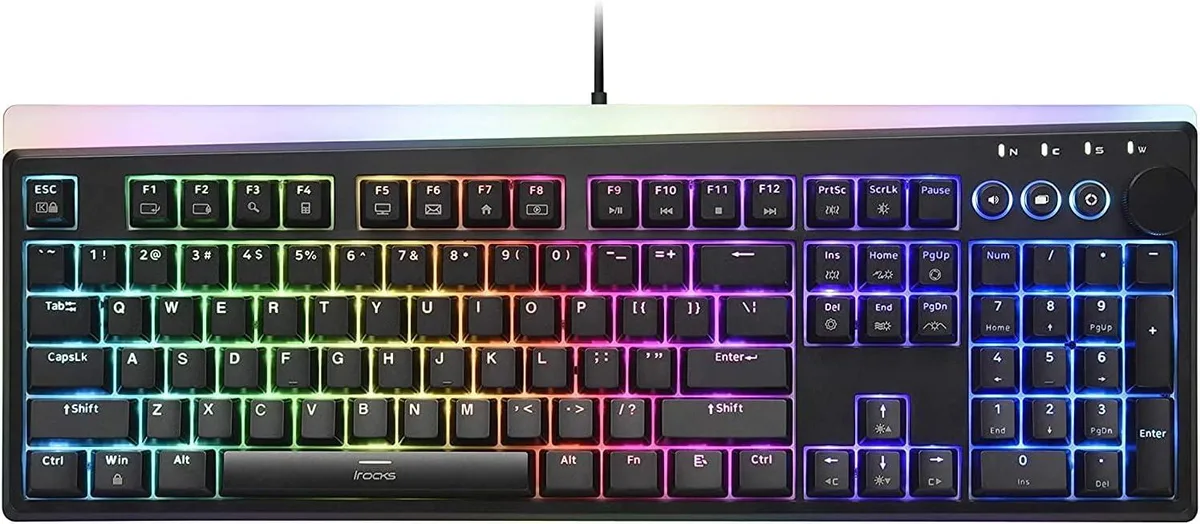 TUKO TUKO K71M RGB Mechanical Gaming Keyboard Brown Switches 107 Keys PBT Keycaps Detachable USB-C Cable Black — produktbild
