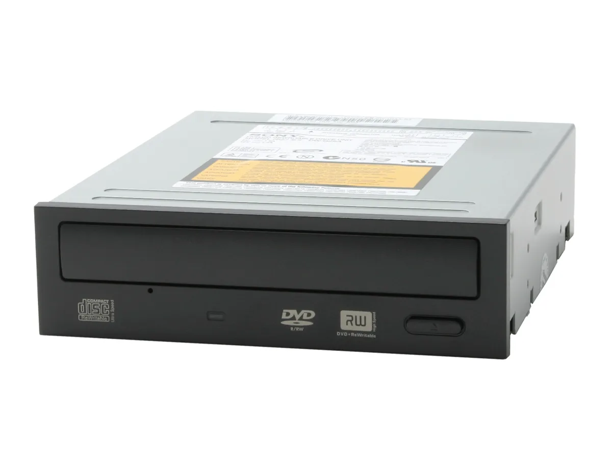 Black 5.25 inch tray-load DVD burner with flat front bezel