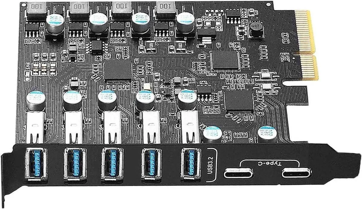 Vszerda Vszerda Superspeed 5Gbps USB 3.2 PCIe Expansion Card (2× USB-C, 5× USB-A) — fotografia produktu