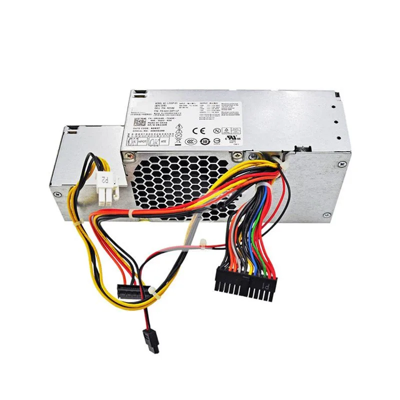 Rectangular metal ATX power supply unit with ventilation grille and label showing 180W