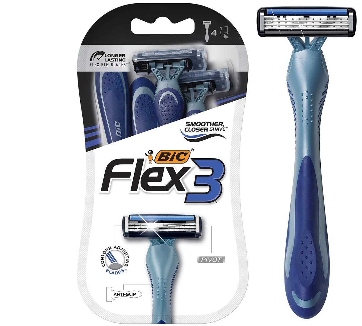 No Sew No Sew BFRAZOR4 trimmers for men, 3 blades, 4 pack — preces foto
