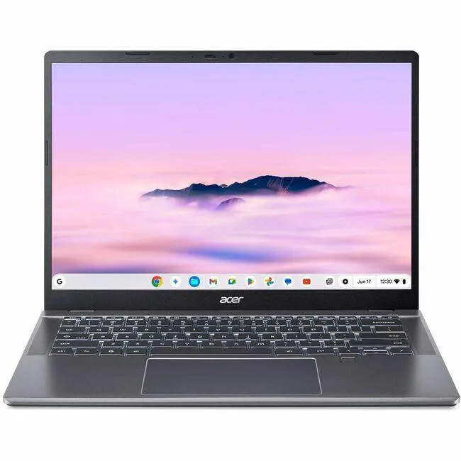 Silver 14 inch laptop with matte display and US keyboard