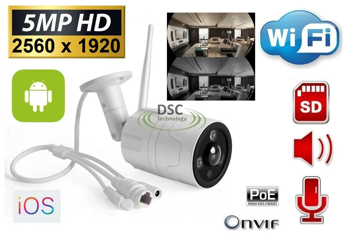 DiySecurityCameraWorld DiySecurityCameraWorld 5.0MP 2560x1920P Fisheye Bullet Network Camera — zdjęcie produktu