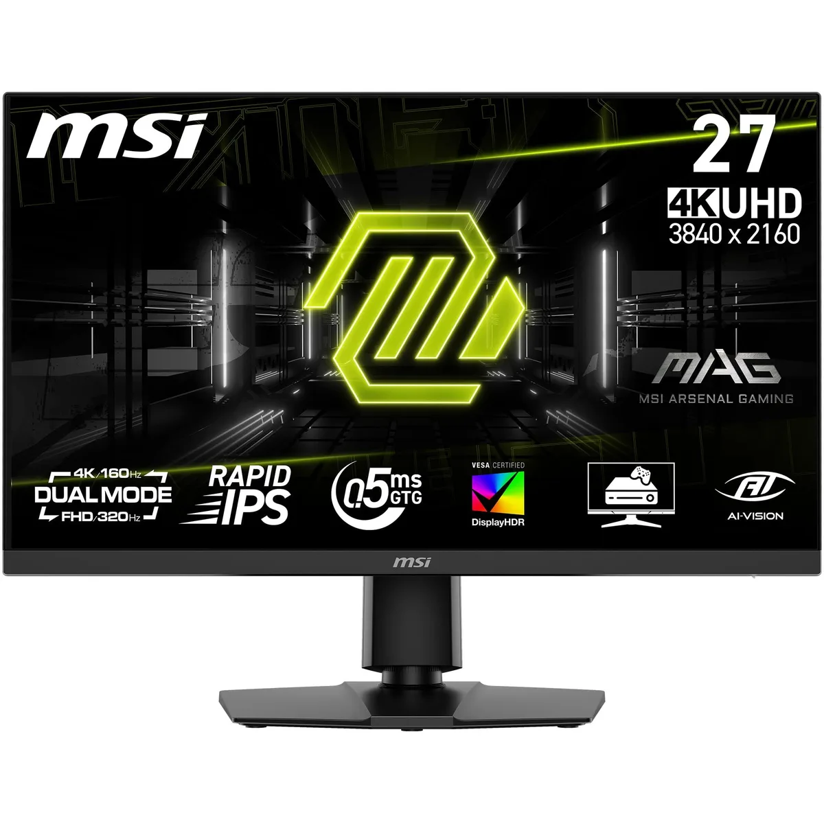 MSI MSI MAG 272URDF E16 27" 4K 160Hz / FHD 320Hz gaming monitor — photo du produit
