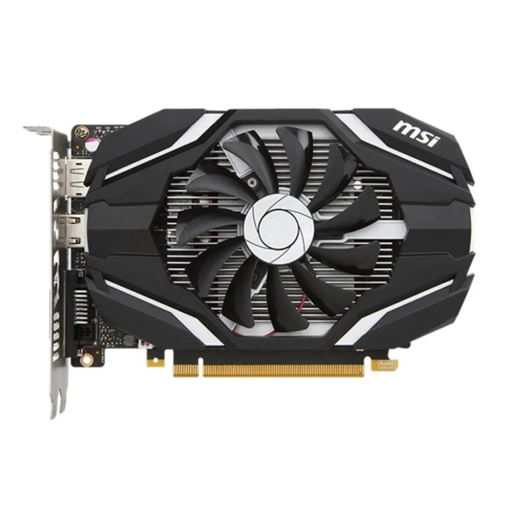 MSI GeForce GTX 1050 2G OCV1 graphics card, dual-slot, matte black shroud, single fan