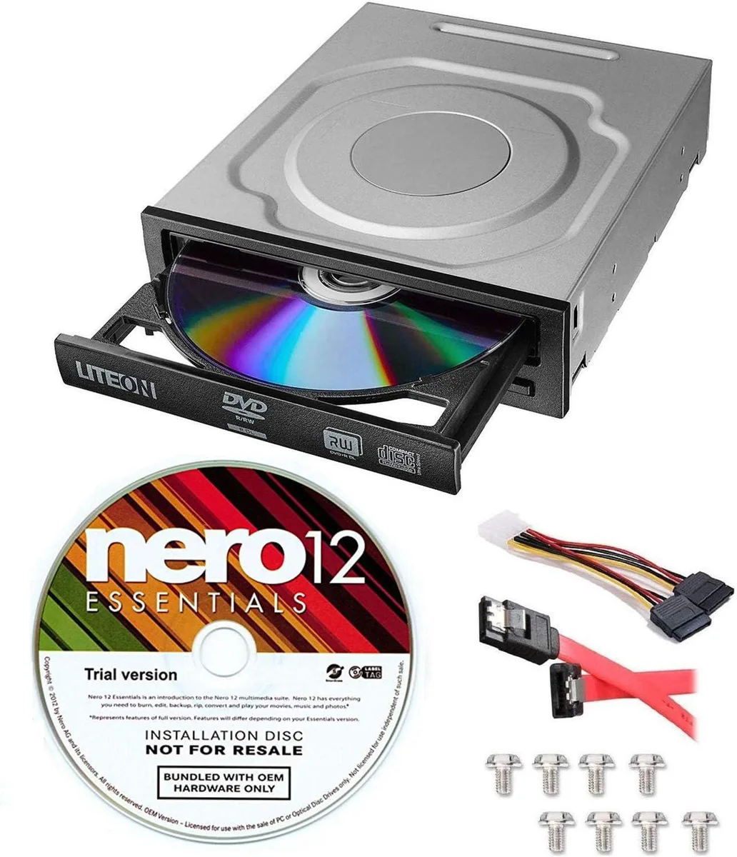 PISKEKAT PISKEKAT IHAS124-14 24X SATA DVD Drive with Nero 12 + SATA Cable — product photo
