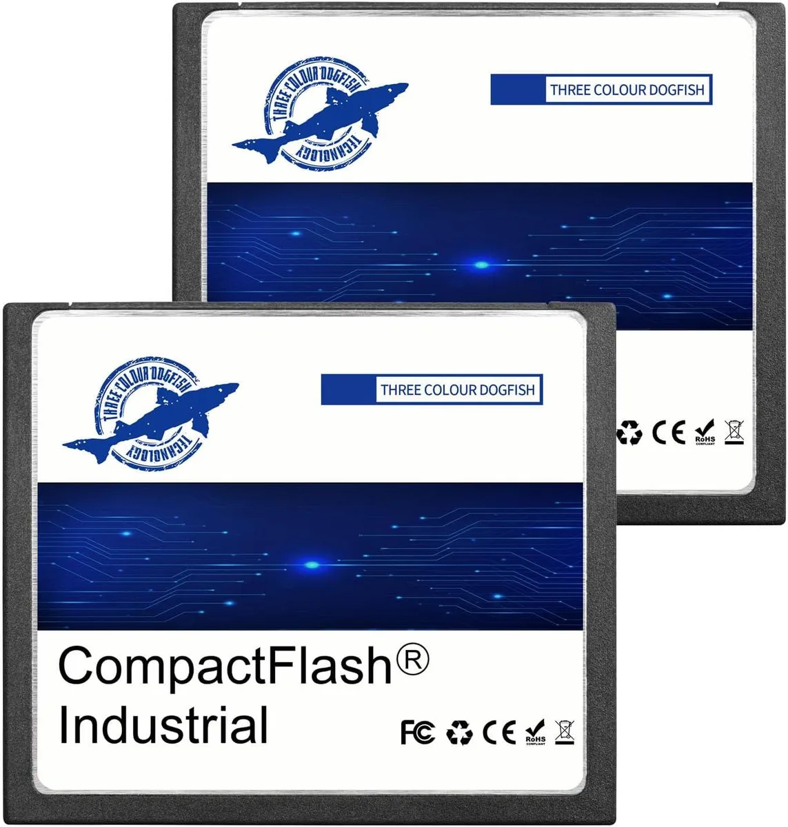 THREE COLOUR DOGFISH THREE COLOUR DOGFISH CompactFlash 4GB (2GB x 2) FAT16 Type I — Produktfoto