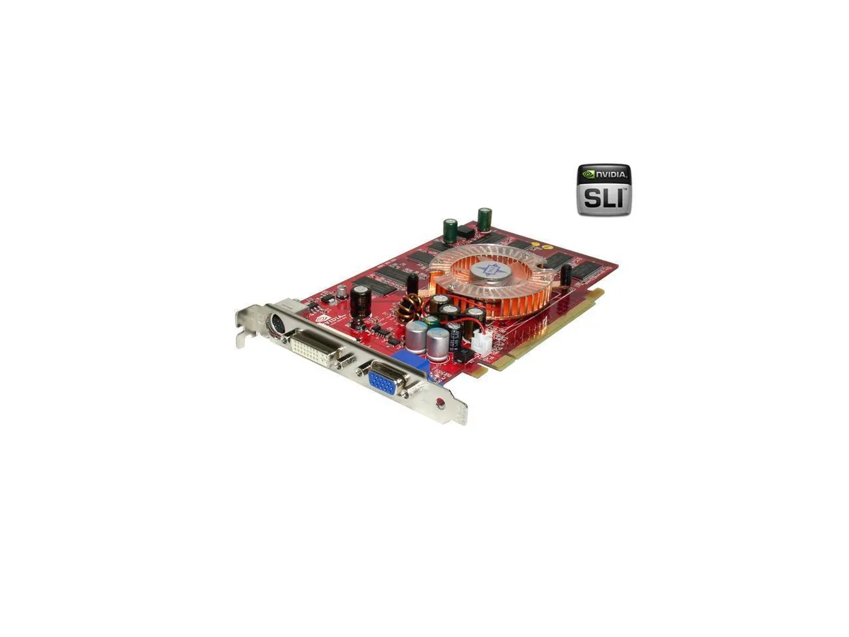 MSI GeForce 6600 graphics card with single-slot cooler, DVI and VGA ports