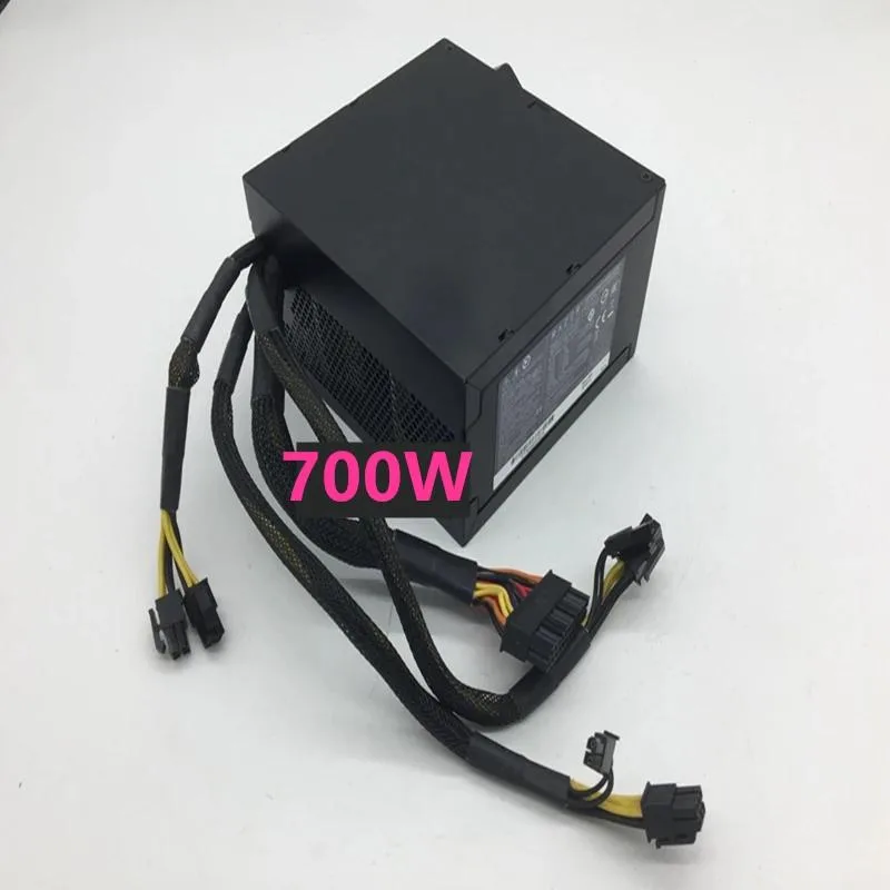 Rectangular ATX power supply unit with matte black finish and cooling fan visible