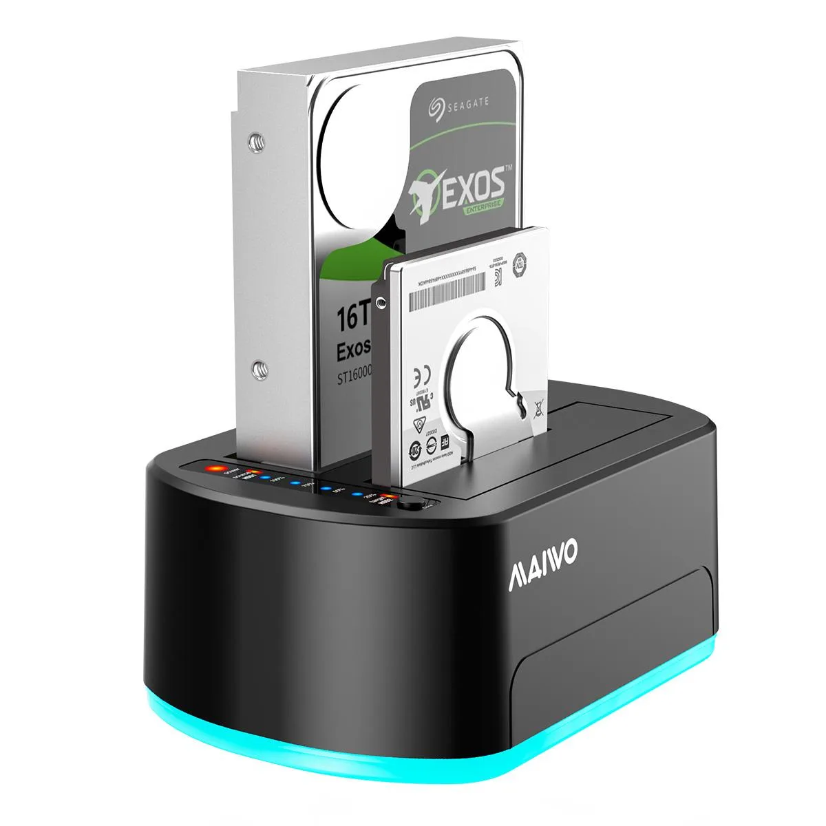 MAIWO MAIWO Dual Bay SATA Docking Station 2.5/3.5" 36TB RGB — 商品写真