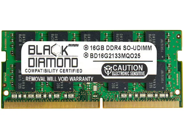 Black Diamond Memory Black Diamond Memory BD16G2133MQO25 16GB DDR4 2133 ECC Unbuffered SO-DIMM server RAM — ภาพสินค้า