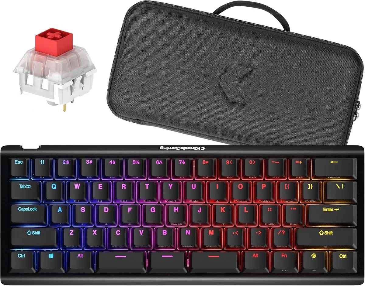 usbroway usbroway TKO 60% Mechanical Gaming Keyboard Linear Red Switches Hotswap Aluminum SF Shock Limited Edition — produktbild