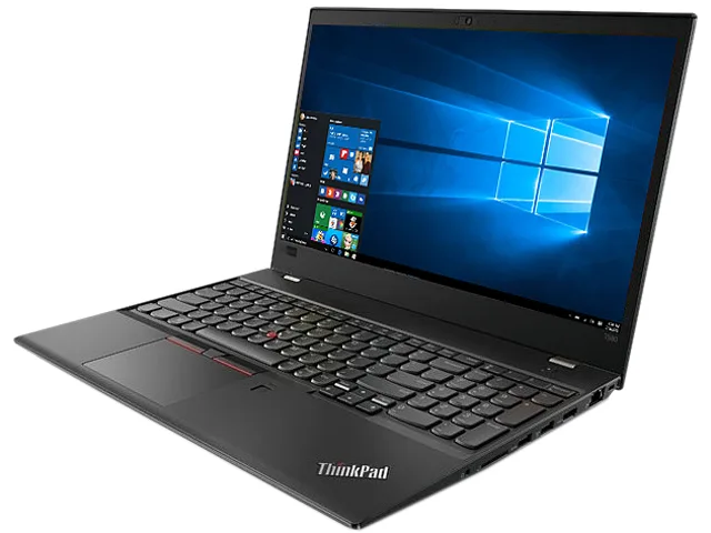 Black 15.6 inch ThinkPad T580 laptop closed matte finish
