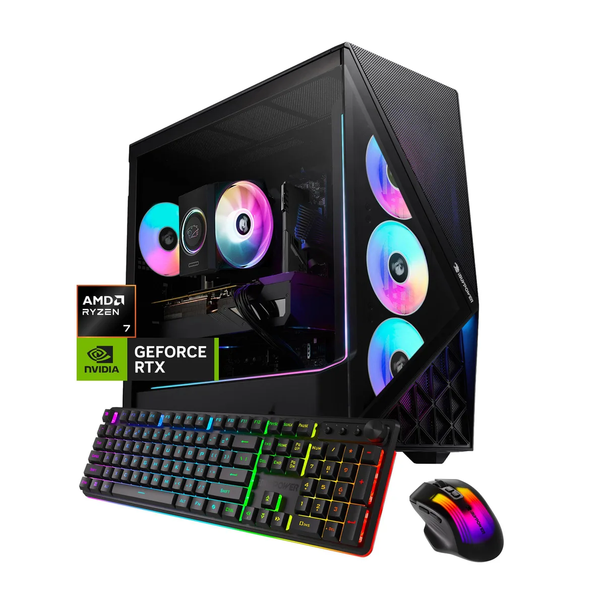 iBUYPOWER iBUYPOWER SBA7N5704 Gaming PC Ryzen 7 8700F RTX 5070 12GB 16GB DDR5 1TB NVMe — product photo