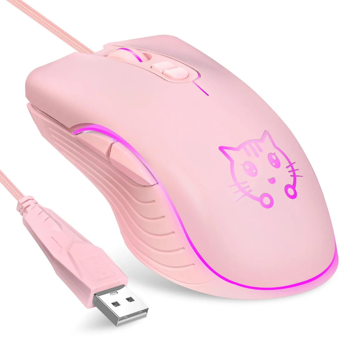 Corn Electronics Corn Electronics Gaming Mouse 2400 DPI Wired USB Optical 6 Button Pink — zdjęcie produktu
