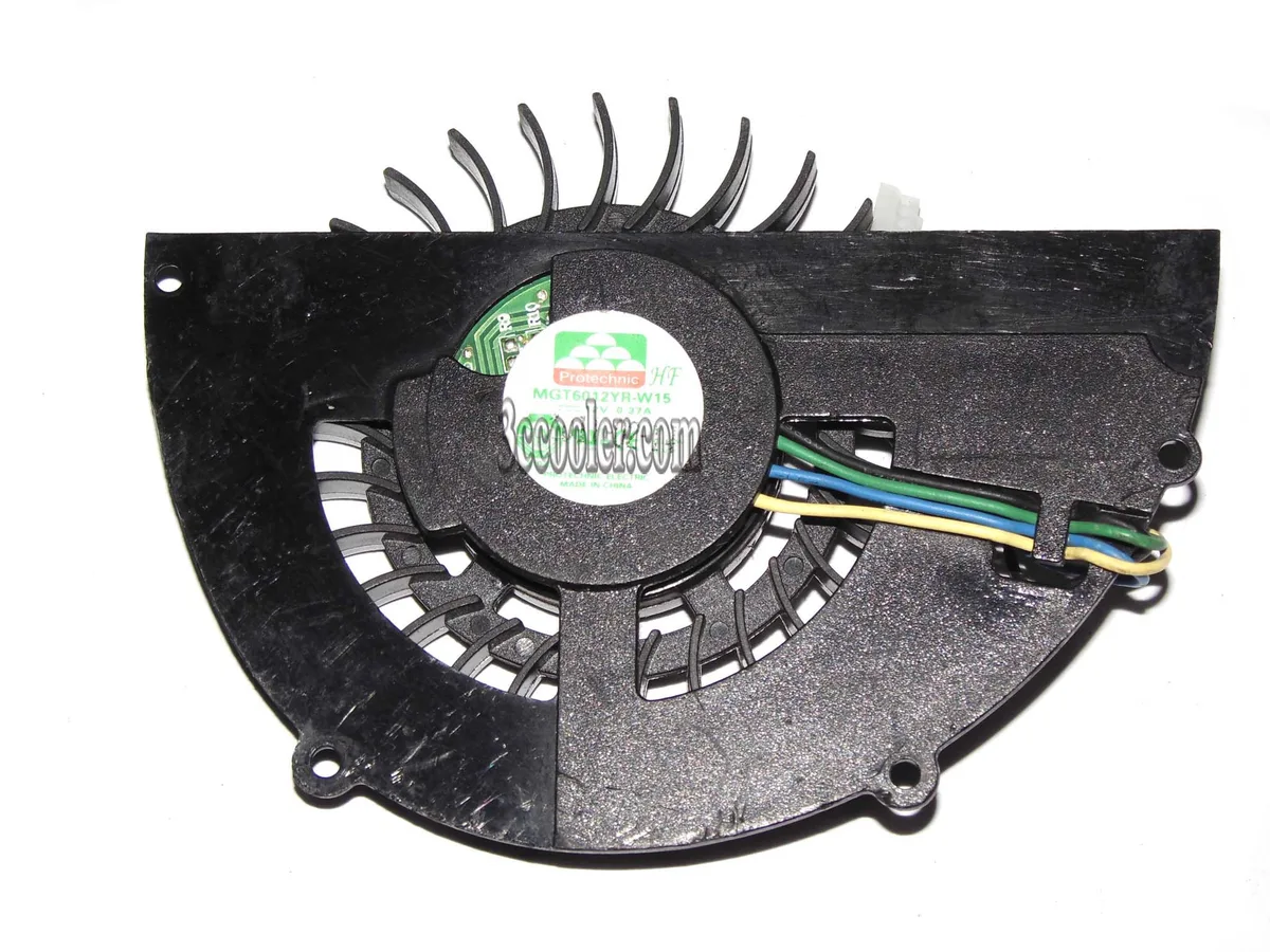Black sector-shaped VGA graphics card cooler fan with four-pin connector
