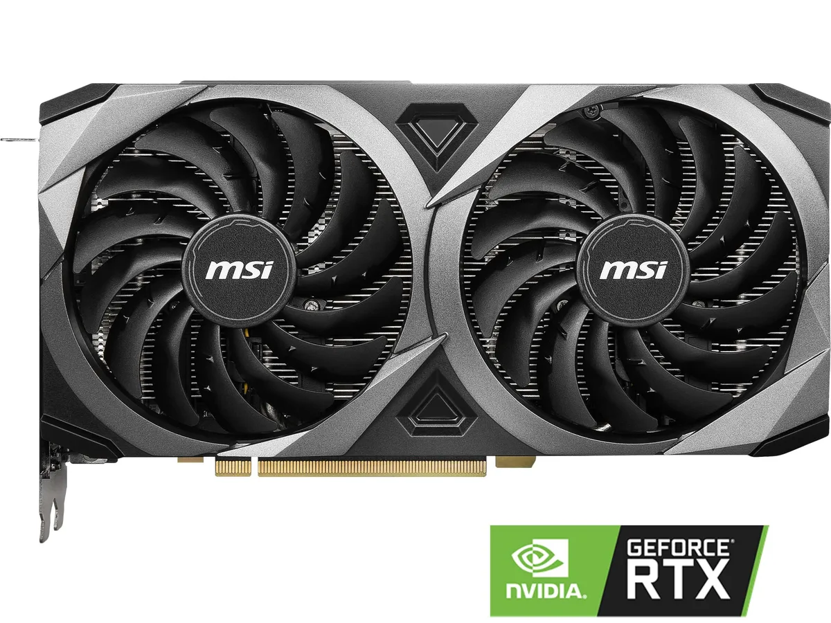 MSI RTX 3070 Ventus 2X graphics card dual fan black metal backplate