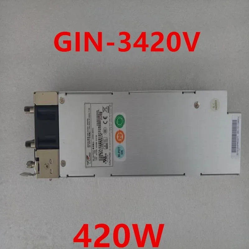 Rectangular ATX power supply unit with matte black metal casing and visible cooling fan grille