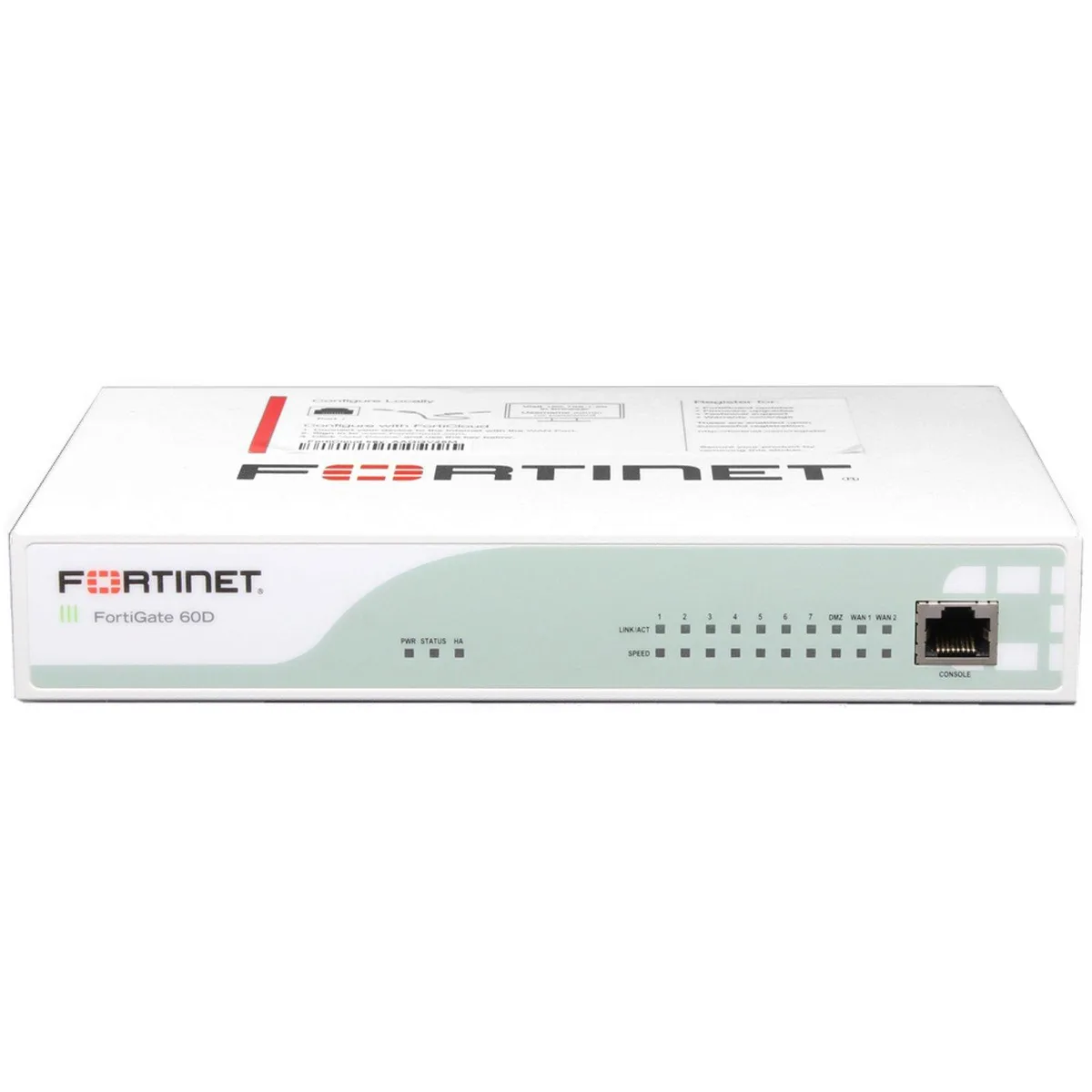 Compact silver desktop security appliance with ten RJ-45 ports and console, USB, micro-USB interfaces