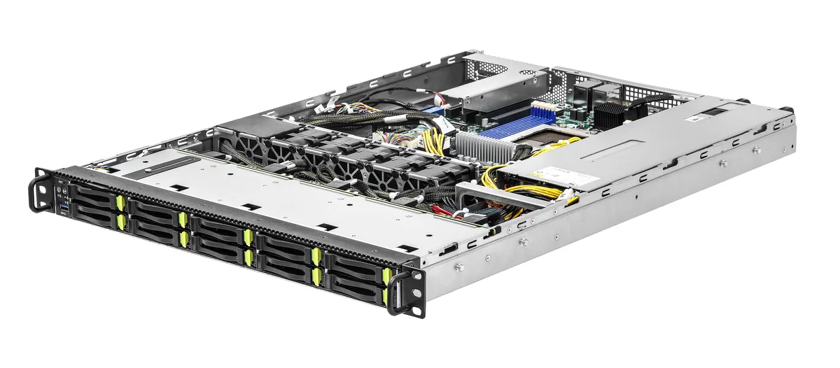 ASRock Rack ASRock Rack 1U10E-ALTRA/1L2T barebone server, 650W 1+1 PSU, 10 NVMe bays — produkto nuotrauka