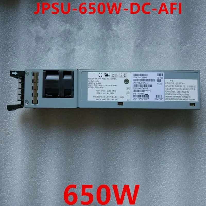 Rectangular metal ATX power supply unit with ventilation grille