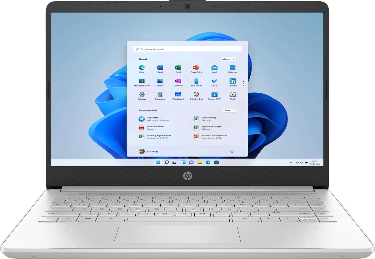 HP HP 14 fq0013dx laptop Ryzen 3 3250U 8GB 128GB SSD 14.0 HD Silver — product photo