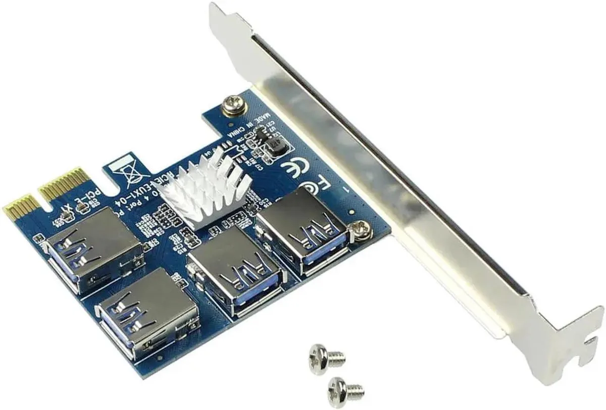 Vszerda Vszerda PCIe 1X to 4 PCI-E USB 3.0 Multiplier Card — foto del prodotto