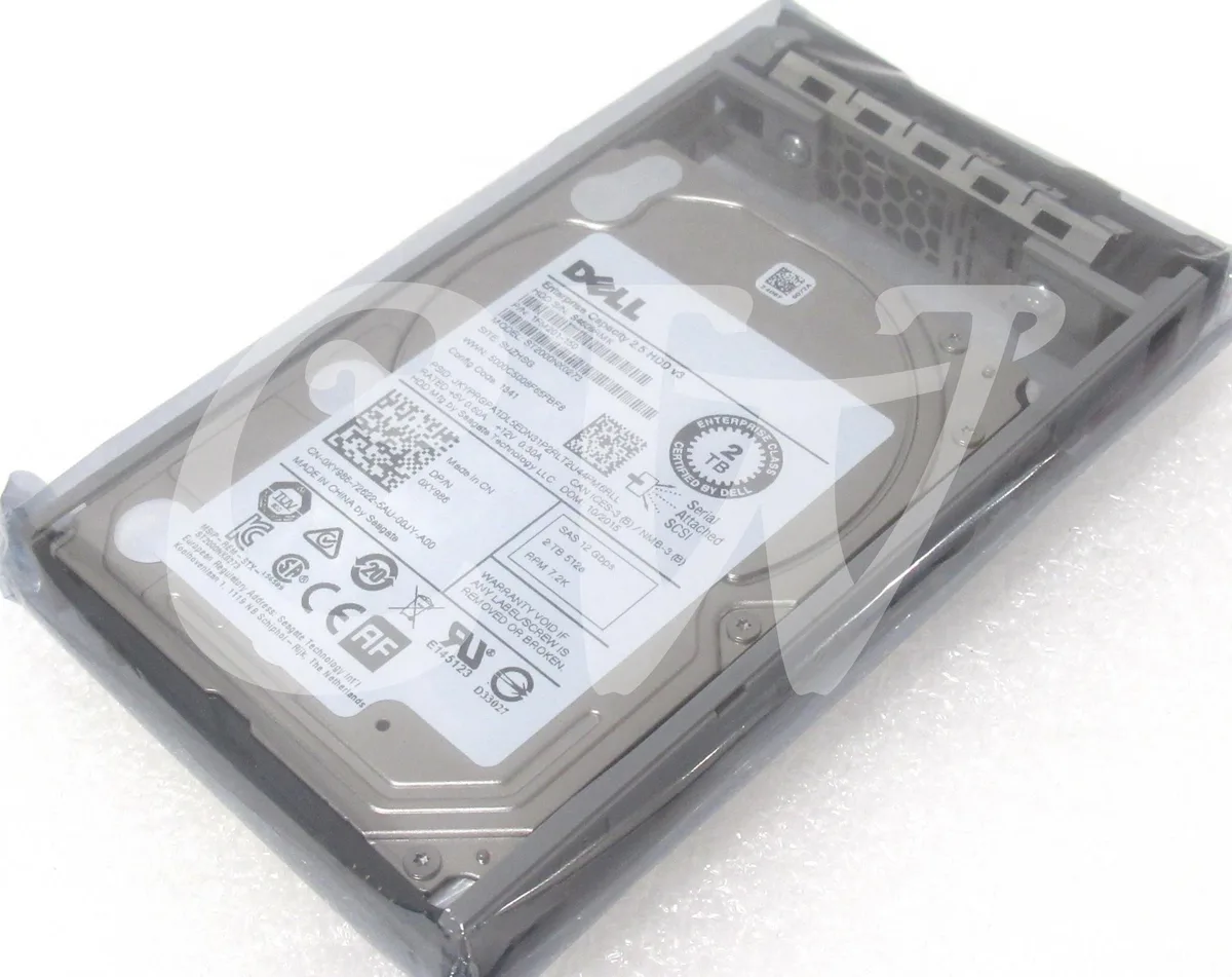 Small silver 2.5 inch SAS hard drive with circuit board visible