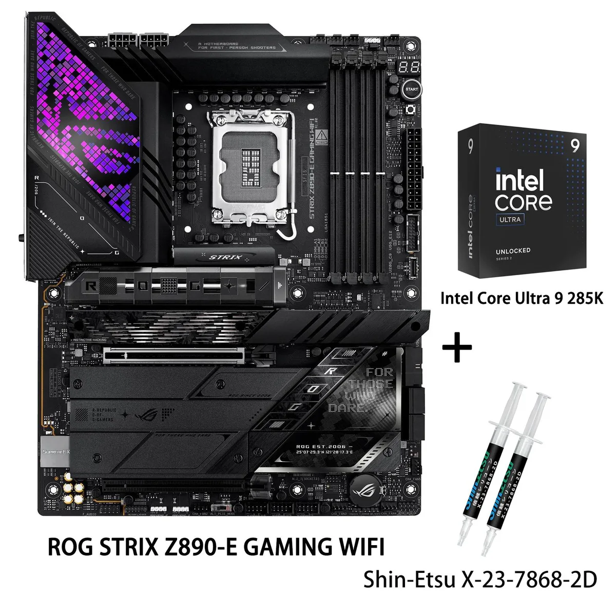 ASUS ASUS ROG STRIX Z890-E GAMING WIFI Intel motherboard & Core Ultra 9 285K CPU Comb — photo du produit