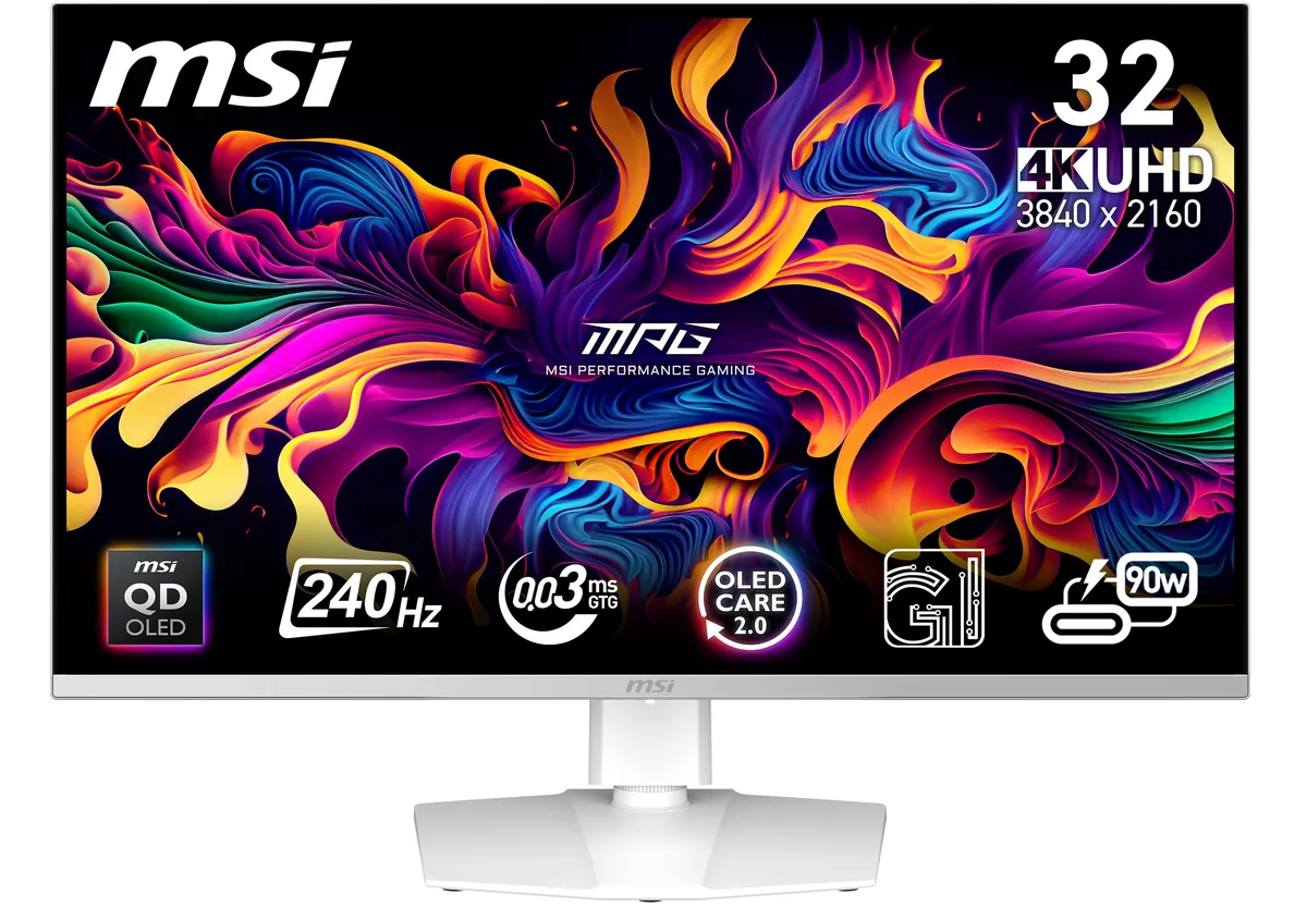 MSI MSI MPG 321URXW QD-OLED 32" 4K 240Hz gaming monitor — product photo