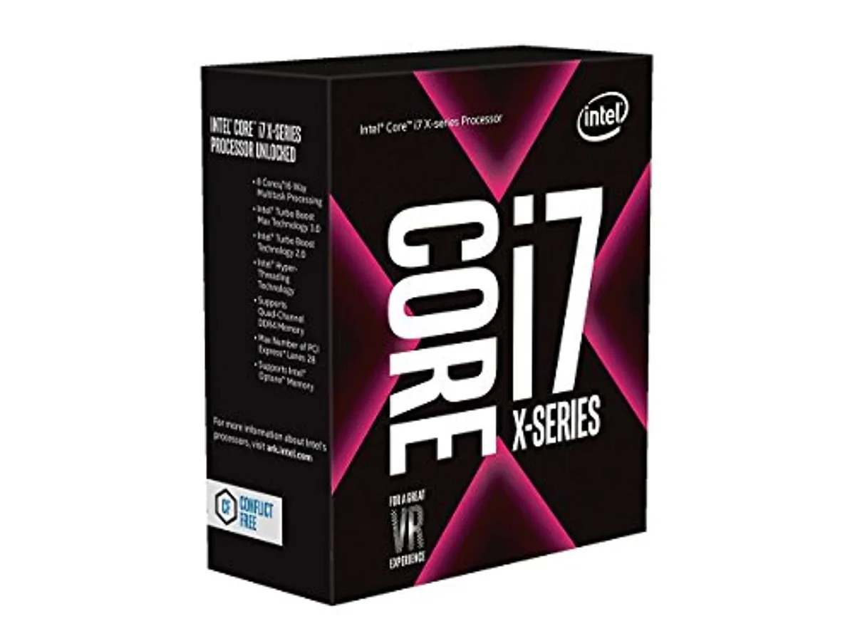 A silver square desktop processor with gold contacts, tray packaging