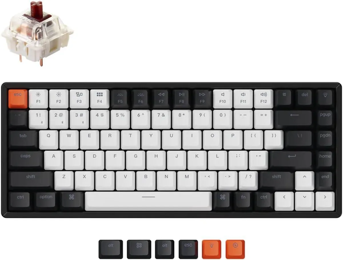 Compact 75% aluminium-framed mechanical keyboard with RGB backlighting